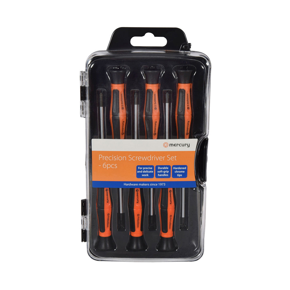 Precision Screwdrivers (3 x Flathead, 3 x Phillips) - 6 Pack
