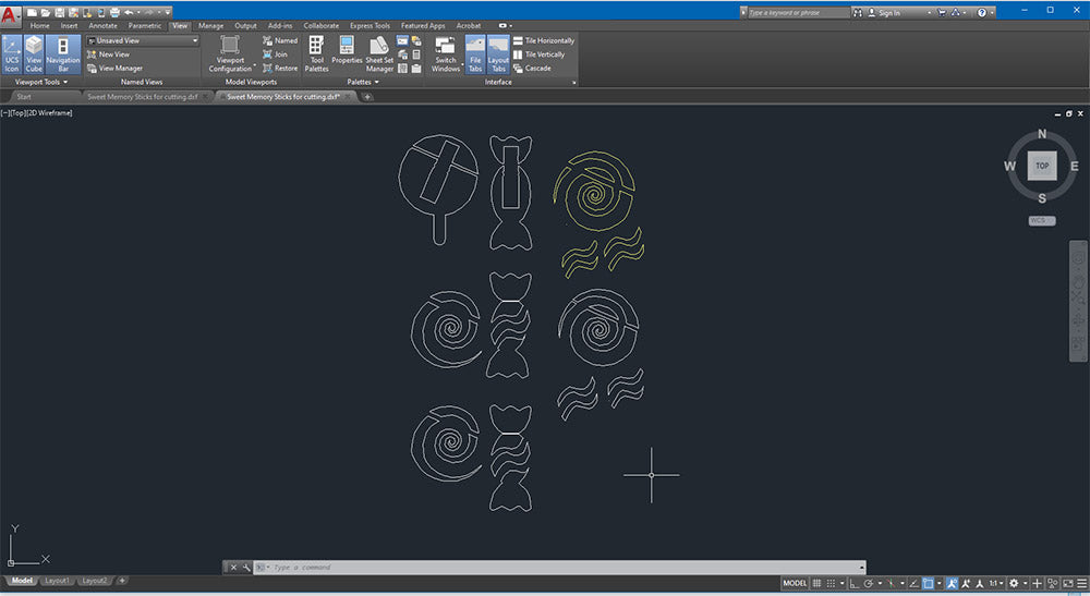 Laser Cut Perspex® Sweet Pastels Memory Stick Cases autocad